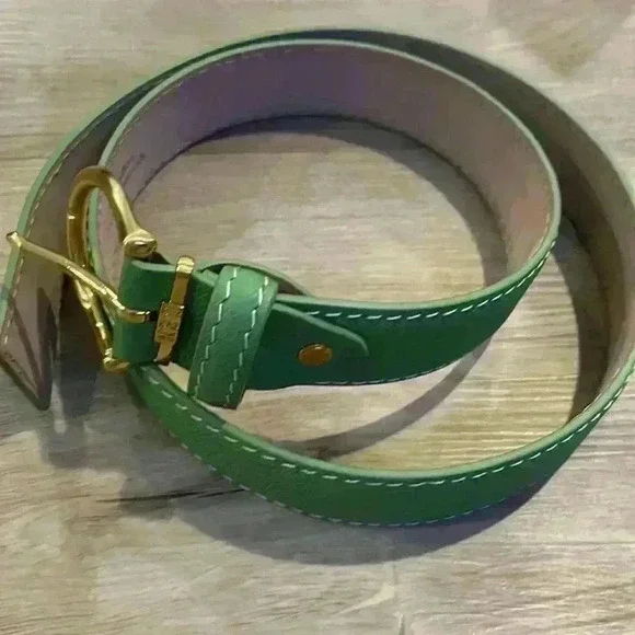 L.E.N Epsom Leather Belt - Apple - Picture 7 of 10